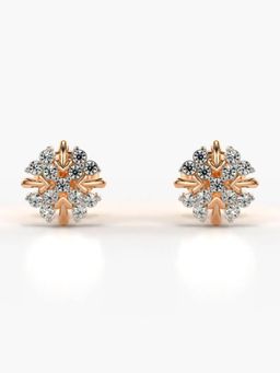 Valanova - Hallmarked 14K Gold and Certified Lab Grown Diamond 0.19Cts Rose Gold Studs Earrings