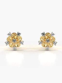 Valanova - Hallmarked 14K Gold and Certified Lab Grown Diamond 0.11Cts Gold Studs Earrings