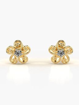 Valanova - Hallmarked 14K Gold and Certified Lab Grown Diamond 0.07Cts Gold Studs Earrings