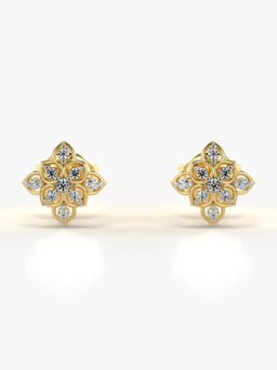 Valanova - Hallmarked 18K Gold and Certified Lab Grown Diamond 0.10Cts Gold Studs Earrings