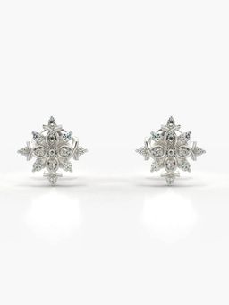 Valanova - Hallmarked 18K Gold and Certified Lab Grown Diamond 0.16Cts Silver Studs Earrings