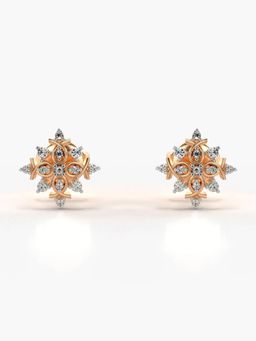 Valanova - Hallmarked 18K Gold and Certified Lab Grown Diamond 0.16Cts Rose Gold Studs Earrings