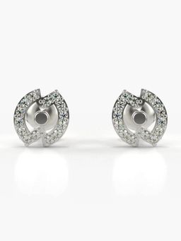 Valanova - Hallmarked 18K Gold and Certified Lab Grown Diamond 0.21Cts Silver Studs Earrings