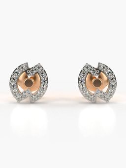 Valanova - Hallmarked 18K Gold and Certified Lab Grown Diamond 0.21Cts Rose Gold Studs Earrings