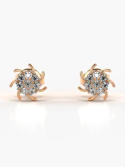 Valanova - Hallmarked 14K Gold and Certified Lab Grown Diamond 0.15Cts Rose Gold Studs Earrings