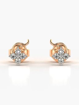 Valanova - Hallmarked 14K Gold and Certified Lab Grown Diamond 0.15Cts Rose Gold Studs Earrings