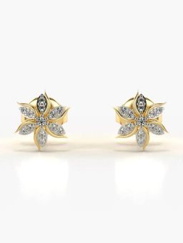 Valanova - Hallmarked 14K Gold and Certified Lab Grown Diamond 0.09Cts Gold Studs Earrings