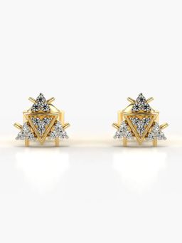 Valanova - Hallmarked 18K Gold and Certified Lab Grown Diamond 0.16Cts Gold Studs Earrings