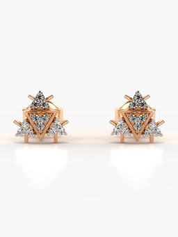 Valanova - Hallmarked 14K Gold and Certified Lab Grown Diamond 0.16Cts Rose Gold Studs Earrings