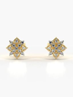 Valanova - Hallmarked 14K Gold and Certified Lab Grown Diamond 0.16Cts Gold Studs Earrings