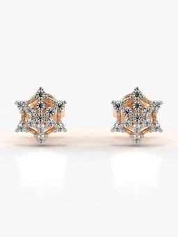 Valanova - Hallmarked 18K Gold and Certified Lab Grown Diamond 0.19Cts Rose Gold Studs Earrings