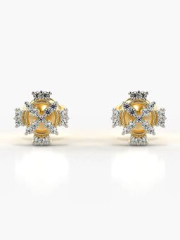 Valanova - Hallmarked 14K Gold and Certified Lab Grown Diamond 0.19Cts Gold Studs Earrings