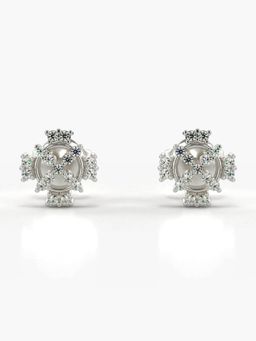 Valanova - Hallmarked 14K Gold and Certified Lab Grown Diamond 0.19Cts Silver Studs Earrings