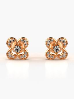 Valanova - Hallmarked 14K Gold and Certified Lab Grown Diamond 0.23Cts Rose Gold Studs Earrings