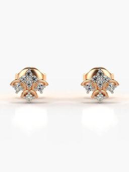 Valanova - Hallmarked 14K Gold and Certified Lab Grown Diamond 0.13Cts Rose Gold Studs Earrings