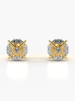 Valanova - Hallmarked 18K Gold and Certified Lab Grown Diamond 0.17Cts Gold Studs Earrings