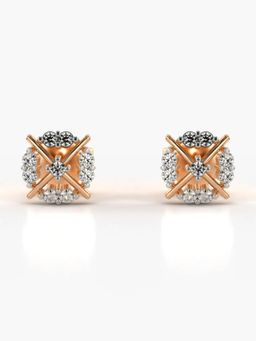 Valanova - Hallmarked 14K Gold and Certified Lab Grown Diamond 0.17Cts Rose Gold Studs Earrings
