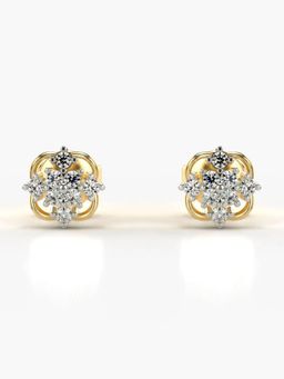 Valanova - Hallmarked 18K Gold and Certified Lab Grown Diamond 0.19Cts Gold Studs Earrings