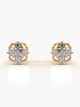 Valanova - Hallmarked 14K Gold and Certified Lab Grown Diamond 0.19Cts Rose Gold Studs Earrings