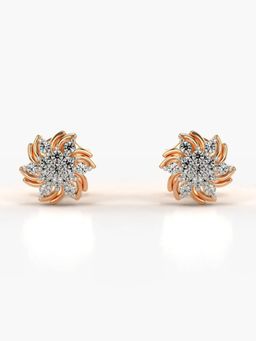 Valanova - Hallmarked 18K Gold and Certified Lab Grown Diamond 0.17Cts Rose Gold Studs Earrings