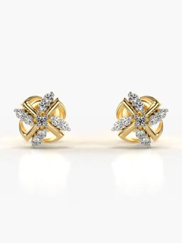 Valanova - Hallmarked 18K Gold and Certified Lab Grown Diamond 0.17Cts Gold Studs Earrings