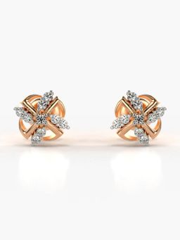 Valanova - Hallmarked 14K Gold and Certified Lab Grown Diamond 0.17Cts Rose Gold Studs Earrings