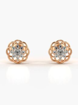 Valanova - Hallmarked 18K Gold and Certified Lab Grown Diamond 0.13Cts Rose Gold Studs Earrings