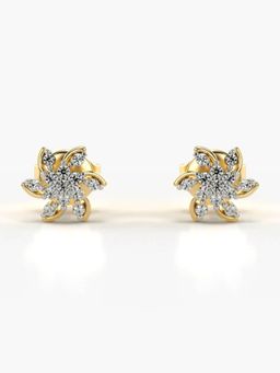 Valanova - Hallmarked 18K Gold and Certified Lab Grown Diamond 0.16Cts Gold Studs Earrings