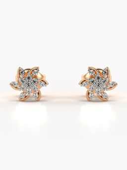 Valanova - Hallmarked 14K Gold and Certified Lab Grown Diamond 0.16Cts Rose Gold Studs Earrings