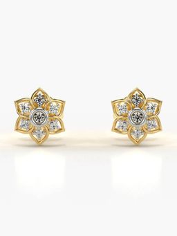 Valanova - Hallmarked 14K Gold and Certified Lab Grown Diamond 0.10Cts Gold Studs Earrings