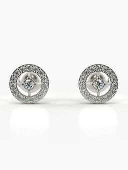 Valanova - Hallmarked 14K Gold and Certified Lab Grown Diamond 0.29Cts Silver Studs Earrings