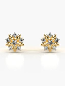 Valanova - Hallmarked 18K Gold and Certified Lab Grown Diamond 0.12Cts Gold Studs Earrings
