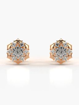 Valanova - Hallmarked 18K Gold and Certified Lab Grown Diamond 0.17Cts Rose Gold Studs Earrings