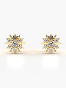 Valanova - Hallmarked 14K Gold and Certified Lab Grown Diamond 0.10Cts Gold Studs Earrings