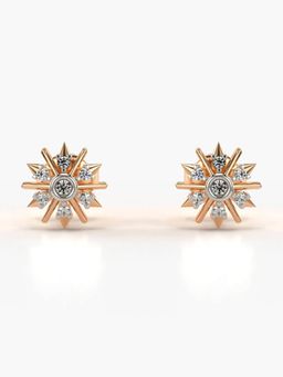 Valanova - Hallmarked 14K Gold and Certified Lab Grown Diamond 0.10Cts Rose Gold Studs Earrings