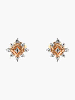 Valanova - Hallmarked 14K Gold and Certified Lab Grown Diamond 0.14Cts Rose Gold Studs Earrings