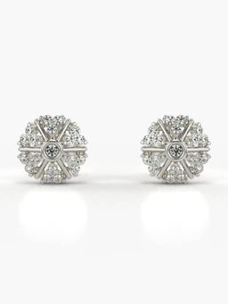 Valanova - Hallmarked 14K Gold and Certified Lab Grown Diamond 0.26Cts Silver Studs Earrings