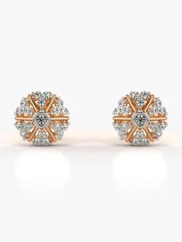 Valanova - Hallmarked 14K Gold and Certified Lab Grown Diamond 0.26Cts Rose Gold Studs Earrings