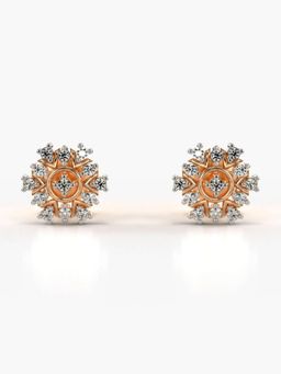 Valanova - Hallmarked 18K Gold and Certified Lab Grown Diamond 0.17Cts Rose Gold Studs Earrings