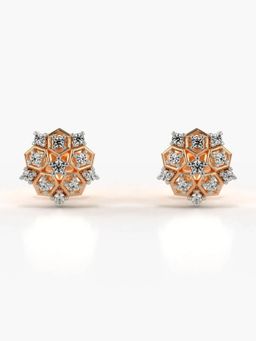 Valanova - Hallmarked 18K Gold and Certified Lab Grown Diamond 0.15Cts Rose Gold Studs Earrings