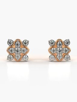 Valanova - Hallmarked 14K Gold and Certified Lab Grown Diamond 0.42Cts Rose Gold Studs Earrings