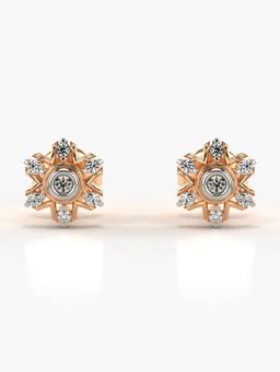 Valanova - Hallmarked 18K Gold and Certified Lab Grown Diamond 0.10Cts Rose Gold Studs Earrings