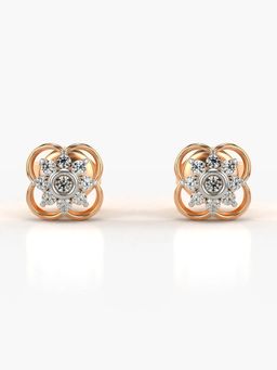 Valanova - Hallmarked 14K Gold and Certified Lab Grown Diamond 0.14Cts Rose Gold Studs Earrings