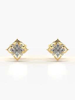 Valanova - Hallmarked 18K Gold and Certified Lab Grown Diamond 0.09Cts Gold Studs Earrings