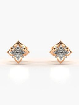 Valanova - Hallmarked 18K Gold and Certified Lab Grown Diamond 0.09Cts Rose Gold Studs Earrings