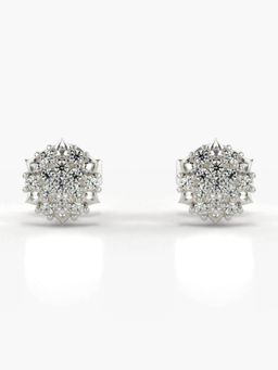 Valanova - Hallmarked 18K Gold and Certified Lab Grown Diamond 0.17Cts Silver Studs Earrings