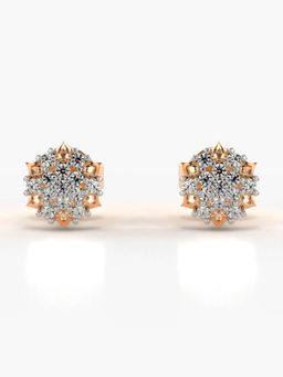 Valanova - Hallmarked 18K Gold and Certified Lab Grown Diamond 0.17Cts Rose Gold Studs Earrings