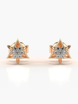 Valanova - Hallmarked 18K Gold and Certified Lab Grown Diamond 0.09Cts Rose Gold Studs Earrings