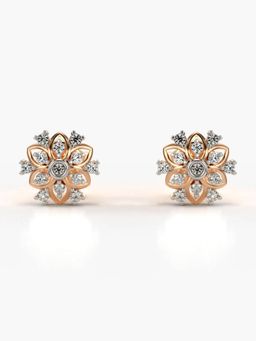 Valanova - Hallmarked 18K Gold and Certified Lab Grown Diamond 0.19Cts Rose Gold Studs Earrings