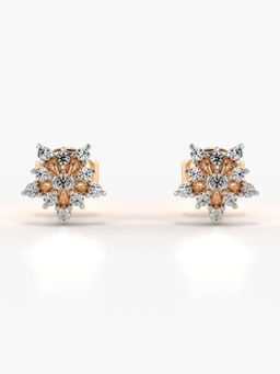 Valanova - Hallmarked 14K Gold and Certified Lab Grown Diamond 0.17Cts Rose Gold Studs Earrings